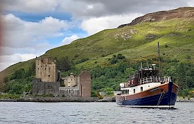 Glen Massan anchored by Eilean Donan Castle. Photo: R E Lewendon.