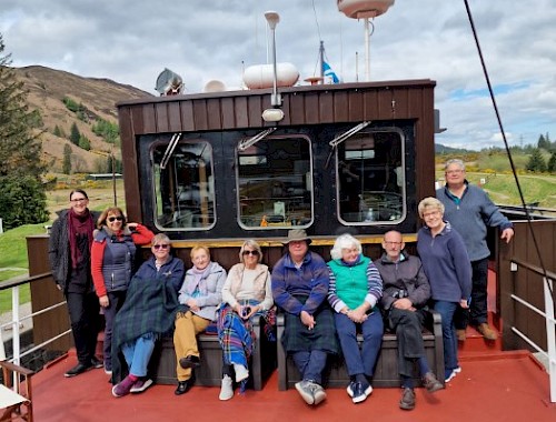 Guests enjoying the top deck of Glen Tarsan
