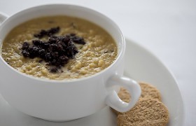 Dalwhinnie Lentil Soup with Stornoway Black Pudding Crumb